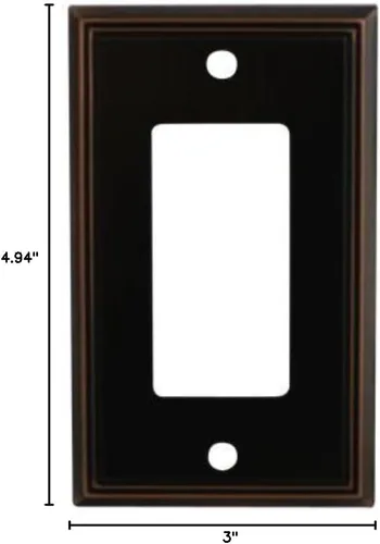 Vista 2 de Cosmas 65000 Series tapa para placa del apagador, Marrón, 65000-ORB Oil Rubbed Bronze