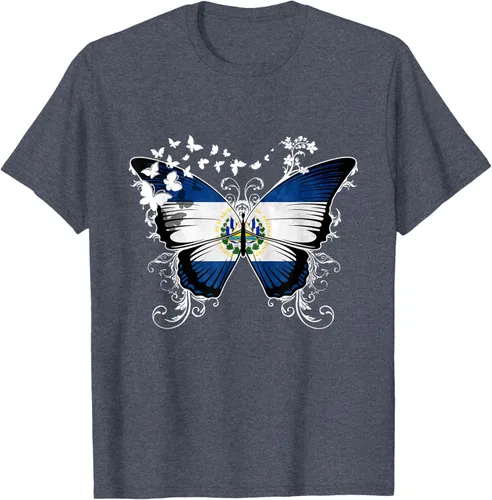 Vista 79 de Camiseta Salvadoreña Bandera El Salvador, Negro