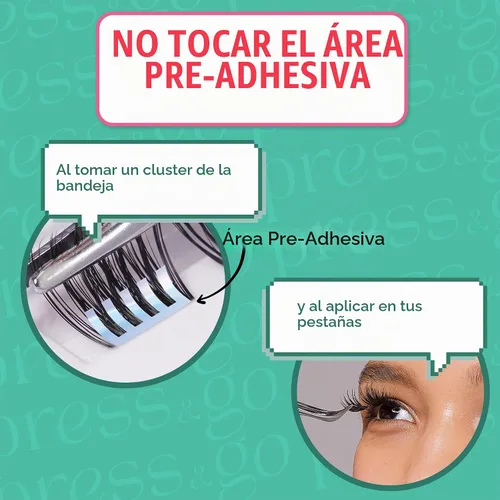 Vista 3 de i-ENVY Press&Go - Kit de pestañas autoadhesivas y aplicador, racimos de pestañas postizas sin pegamento, pestañas postizas de fácil aplicación Glam