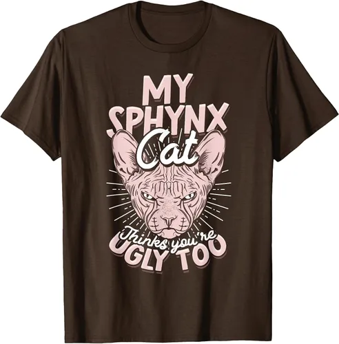 Vista 41 de My Sphynx Cat Thinks You're Ugly Too Pet Hairless Cat Sphynx T-Shirt Asphalt Grey
