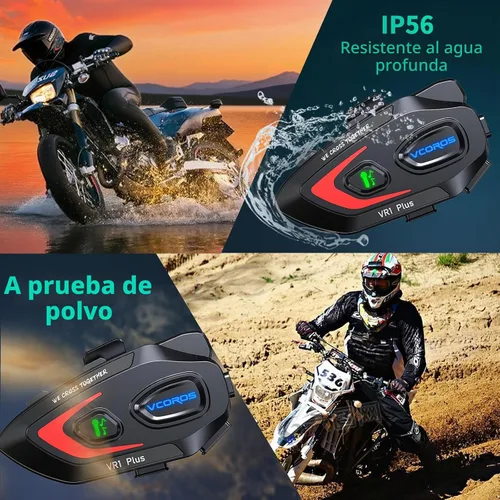 Vista 8 de VCOROS Auriculares para casco de motocicleta, intercomunicador de casco