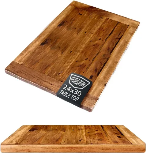 Vista 17 de Mesa de madera recuperada, pieza de madera reciclada rústica perfecta para cocinas, comedor y mesas auxiliares