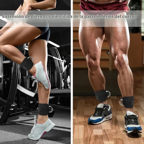 Vista 5 de Correas de Tobillo de Fitness para Máquina de Cable, Kickbacks Ejercicios de Glúteos, Ejercicios de Parte Inferior del Cuerpo, Correas Ajustables