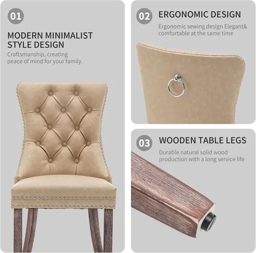 Vista 3 de Sillas de Comedor Modernas 2, Sillas de Comedor Modernas 2, Sillas de Comedor Modernas 2, Sillas de Comedor - Juego de 2 sillas de comedor