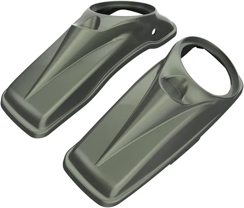Vista 50 de Tapas para bocinas de motocicleta aptas para 2014+ Harley Touring Hard Saddle Bags - Whisky ámbar, 8 pulgadas Amber Whiskey
