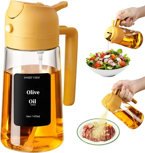 Vista 8 de SWEET VIEW Pulverizador de aceite de oliva 2PCS para cocinar 16oz/470ml