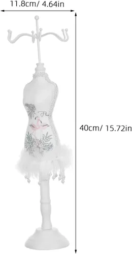 Vista 2 de SUPVOX Jewelry Stand Mannequin Figure Large Necklace Rack Display Tower with Earrings and Headband Organizer for Home Decor and Product Photography