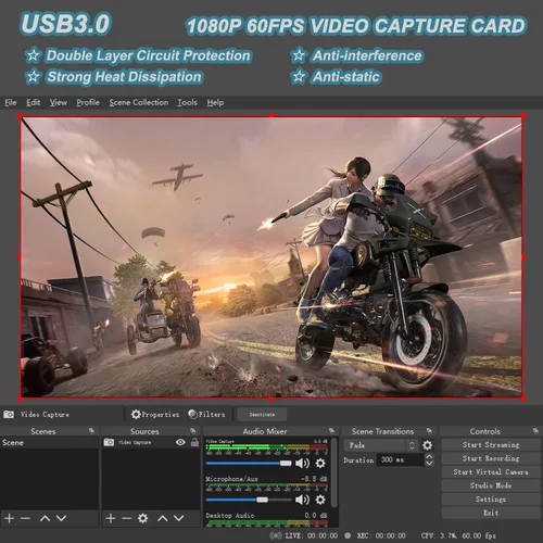 Vista 5 de Tarjeta de captura de video 4K HDMI a USB 3.0 1080P 60FPS Cam Link Tarjeta de captura de juegos Adaptador de tarjeta de captura de pantalla