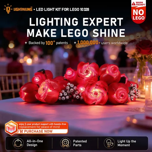 Vista 3 de LIGHTAILING Luz para Lego- 10328 Ramo de Rosas - Kit de iluminación LED compatible con el modelo de bloques de construcción Lego - No incluye