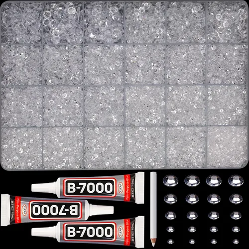 Vista 24 de 11000Pcs Silver Clear Rhinestones Bedazzling Kit, Bedazzled Gems Flatback
