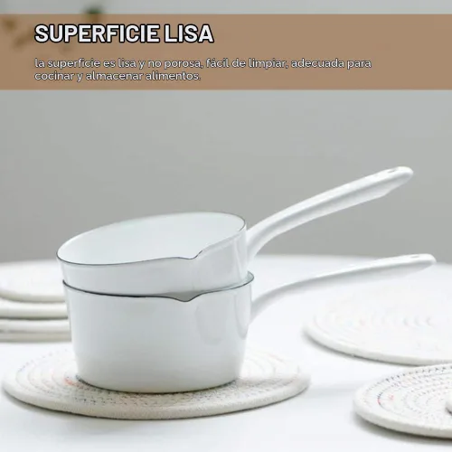 Vista 5 de Cacerola de 1.2L, sartén esmaltada para leche, calentador de mantequilla, olla de leche, fácil de cocinar y limpiar, olla antiadherente para hervir