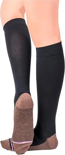 Vista 5 de Dr. Motion Calcetines terapéuticos de compresión graduados con infusión de cobre para mujer, banda no vinculante, costura lisa en los dedos, 4 pares