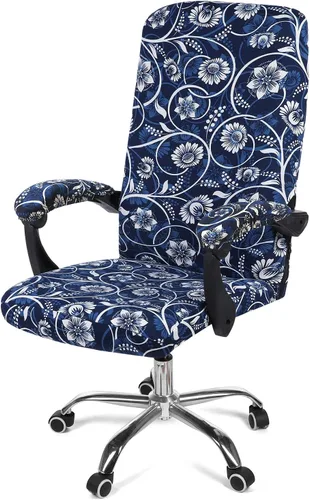 Vista 39 de Smiry fundas elásticas estampadas para silla de oficina de computadora, fundas universales para sillas giratorias de escritorio, extraíbles