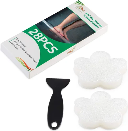 Vista 9 de Calcomanías antideslizantes para bañera, 28 unidades, adhesivos antideslizantes para bañera, baño, escaleras con raspador prémium