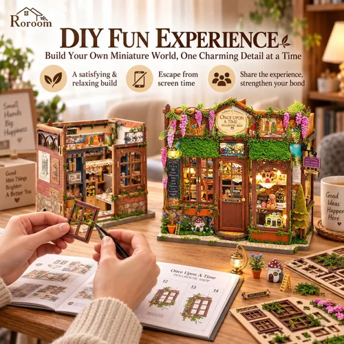 Vista 5 de Roroom Kit de casa en miniatura de bricolaje, kit de casa de muñecas de F068-cuento de hadas