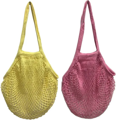 Vista 12 de YEKEYI Bolsa de red reutilizable portátil para almacenamiento de frutas, asa larga para poner en el hombro