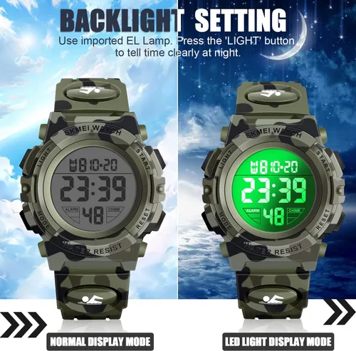Vista 5 de Reloj impermeable multifuncional LED para niños - Regalos para niños