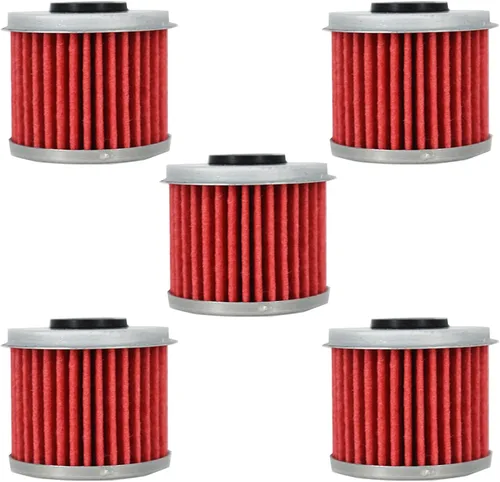 Vista 2 de waltyotur 5 filtros de aceite de motocicleta de repuesto para Honda CRF150R CRF150RB CRF 150 250 450 CRF250R CRF250X CRF450R CRF450X TRX450R rojo