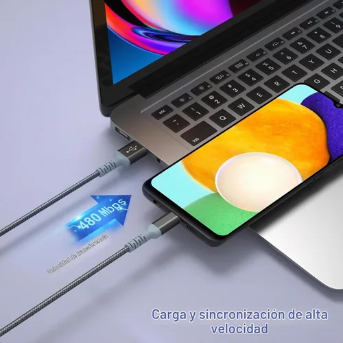 Vista 6 de Cargador de pared de carga rápida adaptable con cable USB C de 10 pies, cargador rápido USB tipo C compatible con Galaxy S25 S24 S23 Ultra A15 A13