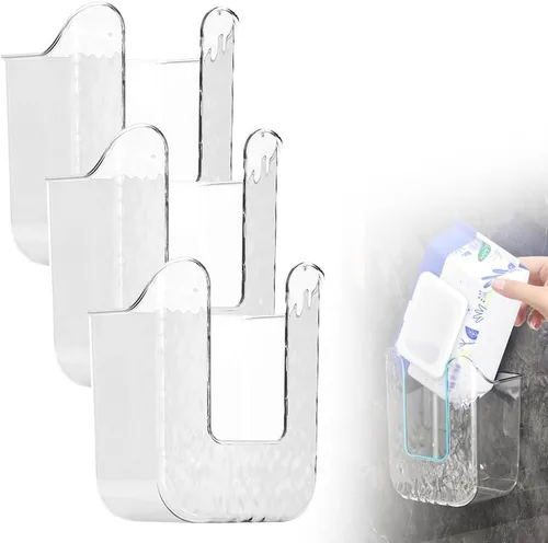 Vista 11 de Caja de almacenamiento de toallitas de cocina, caja de pañuelos montada en la pared, caja de servilletas faciales de plástico acrílico, dispensador