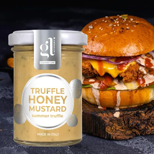 Vista 6 de GL Truffle GOURMET LINE Mostaza de miel de trufa, 100 g (3.52 oz), condimento dulce y salado, untable, una fusión de dulzura y ralladura, sin OMG
