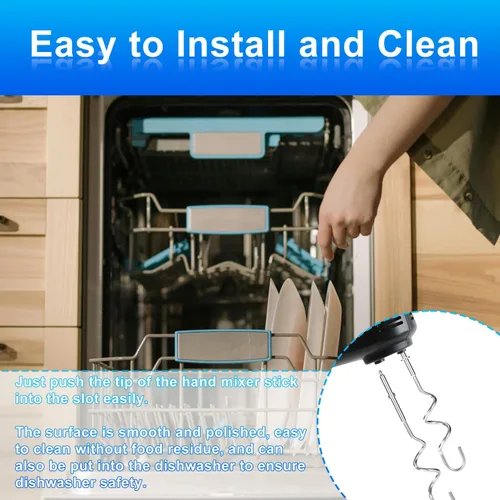 Vista 5 de 2 accesorios para batidora de mano, compatibles con batidoras de mano universales de acero inoxidable, repuesto para utensilios de cocina y hornear
