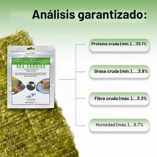 Vista 5 de Two Little Fishies Julian Sprung's SeaVeggies - Hojas de algas verdes, 1 onza