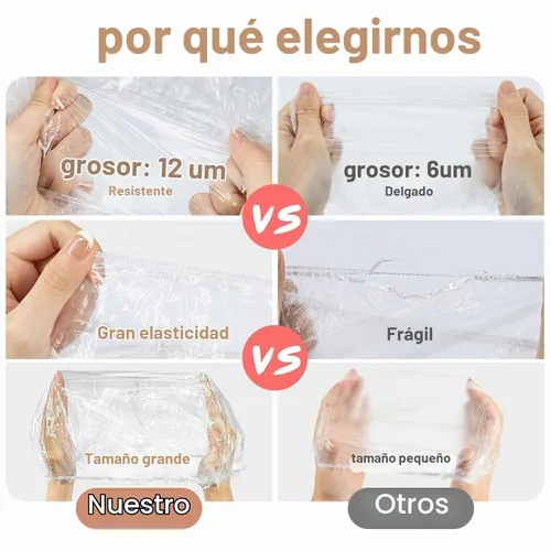 Vista 2 de MAQIHAN - 100 gorros de ducha desechables grandes – 20.5 pulgadas de plástico grueso