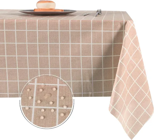 Vista 13 de Obstal Mantel 100% impermeable de PVC, mantel rectangular de vinilo a prueba de aceite y derrames, cubierta de mesa lavable para uso en exteriores e