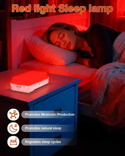 Vista 7 de Terapia de luz roja para cara y cuerpo, panel portátil de terapia de luz roja, luz roja de 660 nm y luz infrarroja de 850 nm para aliviar el dolor