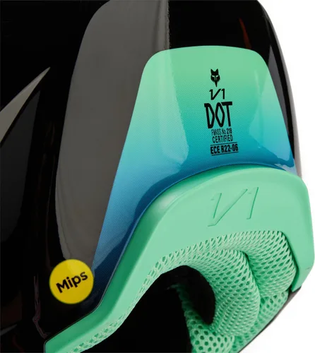 Vista 6 de Fox Racing Casco unisex para motocross V1, negro/azul, XL