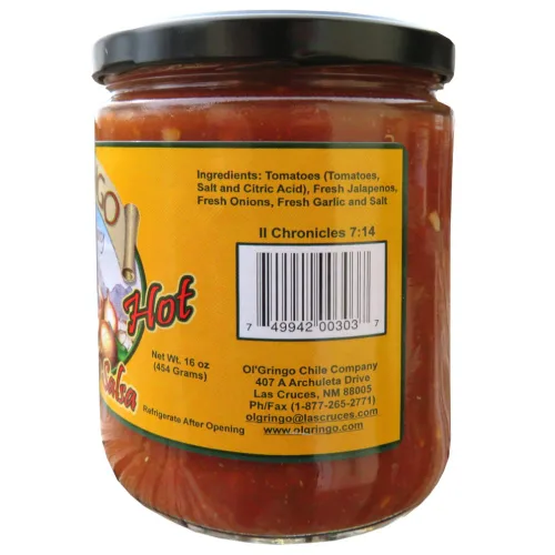 Vista 2 de Ol' Gringo New Mexico Salsa - Calor caliente - (tarro de 16 onzas) Auténtica receta de Hatch Valley New Mexico