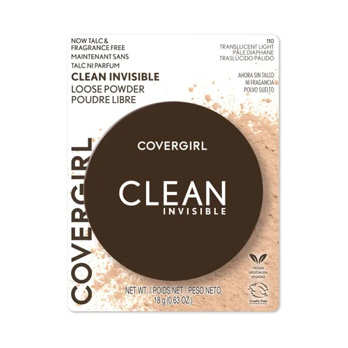 Vista 2 de COVERGIRL Clean Invisible - Polvo suelto, polvo fijador, fórmula vegana, luz translúcida, 0.7 onzas (paquete de 2)