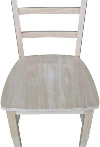 Vista 3 de International Concepts Madrid - Sillas de comedor, madera de parawood maciza, sin terminar (juego de 2)