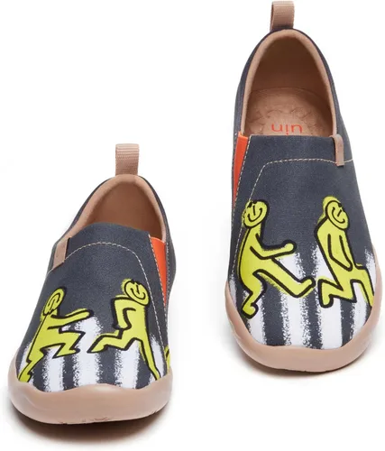 Vista 5 de UIN Mocasines casuales para mujer, de viaje, pintados, para caminar, ligeros, cómodos, de lona, tenis de moda Abbey Road