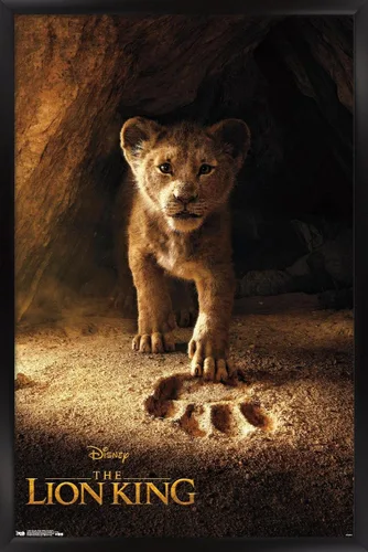 Vista 7 de Trends International Disney The Lion King - Póster de pared de Simba de una hoja, 14.725 x 22.375 pulgadas, versión enmarcada de madera de granero