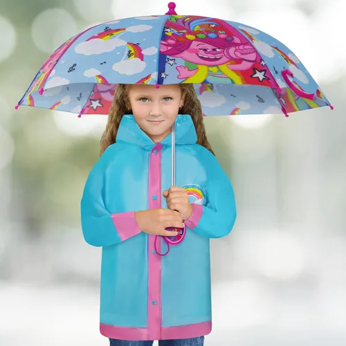 Vista 2 de DreamWorks Conjunto de chubasquero y poncho para niñas de 4 a 7 años