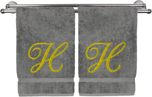 Vista 248 de Toalla de mano con monograma, regalo personalizado, 16 x 30 pulgadas, extra absorbente, 100% algodón turco, acabado de rizo suave, para baño, cocina
