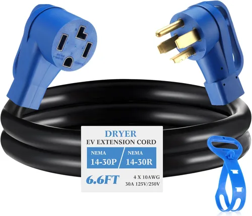 Vista 16 de Kanayu Cable de extensión NEMA 10-30p/r para secadora de 3 clavijas de 6.6 Negro