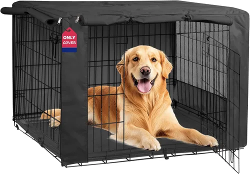 Vista 20 de HiCaptain Funda para Jaula de Perro 24.0" L x 18.0" A x 20.0" Al con Malla Transpirable, Funda para Perrera Duradera Heavy Duty, Paneles con Doble