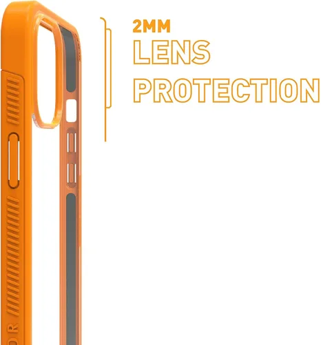 Vista 5 de Armor Signature - Funda para iPhone 12 Mini, color naranja con cinta gris