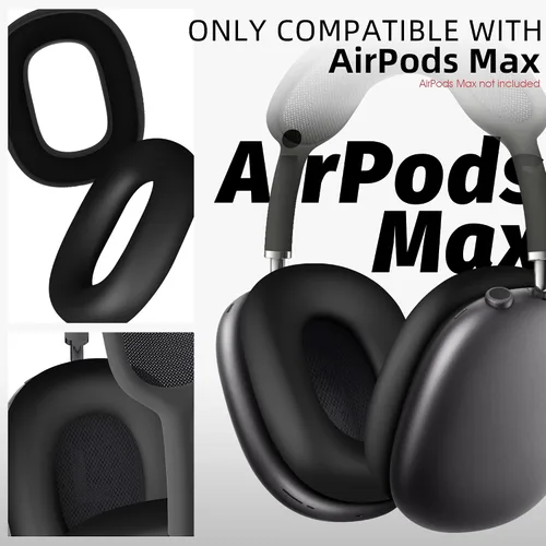 Vista 2 de Funda compatible con almohadillas para auriculares AirPods Max, protector de silicona para auriculares, accesorios para auriculares AirPod Max