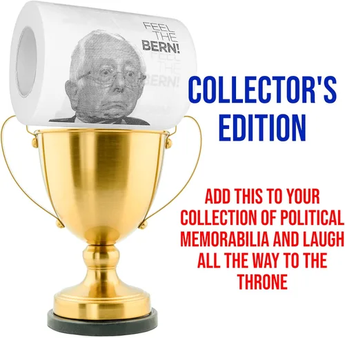 Vista 6 de Papel higiénico demócrata Bernie Sanders, divertido regalo político para republicanos, impreso a medida para elefante blanco y fiestas por Fairly