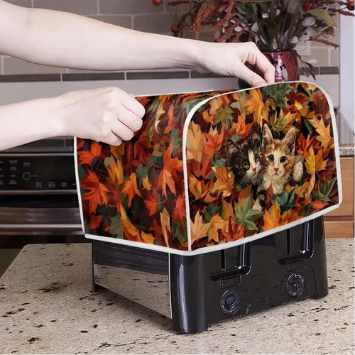 Vista 3 de AFPANQZ Cubiertas de tostadora de arce para gatos 3D, cubiertas de protección para horno, tostadora de pan, cubiertas de protección para tostadora a