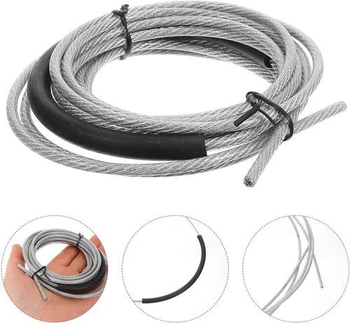 Vista 7 de Cuerda de salto de repuesto de cable de acero con peso para entrenamiento de fitness, tubo resistente al desgaste, accesorio deportivo