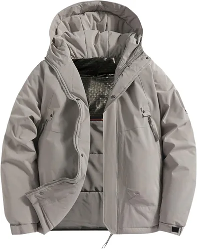 Vista 9 de Chaqueta impermeable de esquí para hombre con forro polar cálido para invierno con capucha costuras totalmente selladas