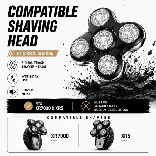 Vista 3 de Cabezales de repuesto para afeitadora compatibles con Remington Shaver Blanco