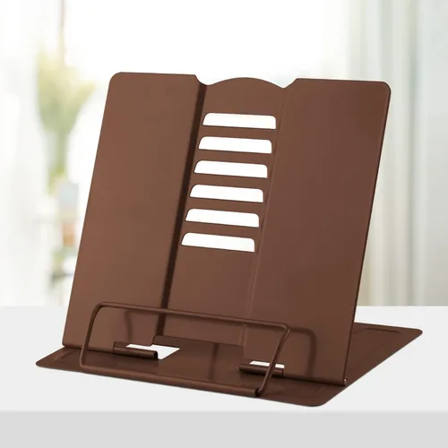 Vista 30 de Honagu Soporte de metal para libros de escritorio, soporte para libros para leer manos libres, soporte ajustable para documentos de libros