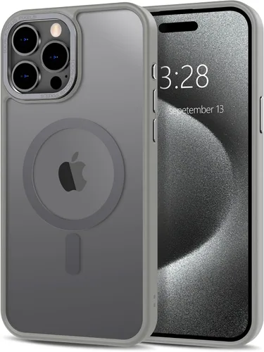 Vista 221 de Anuck - Funda magnética para iPhone 11 compatible con MagSafe, carcasa trasera mate translúcida dura, borde de TPU, delgada, resistente a impactos