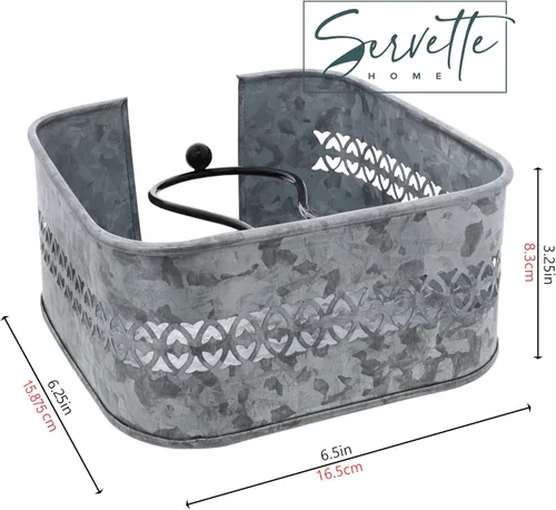 Vista 4 de Servilletero de metal galvanizado - Servilletas de cóctel